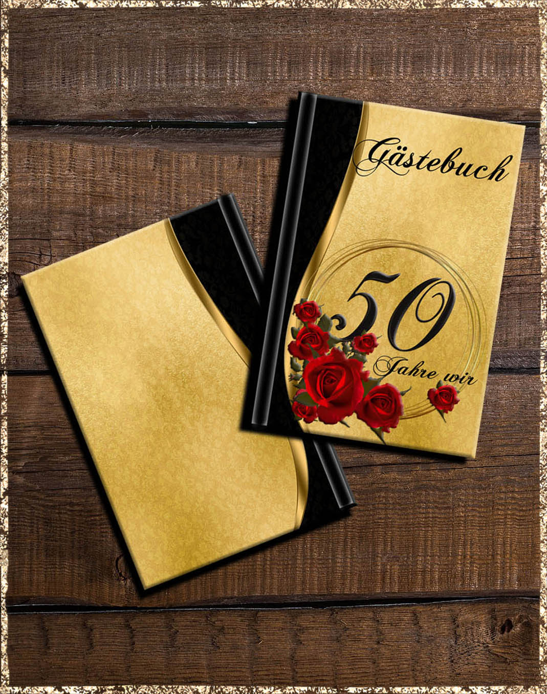 Gästebuch Hochzeit – Mit Goldfolie & Band, Hardcover, 9.1x7.1 Zoll, Inkl. Stifte